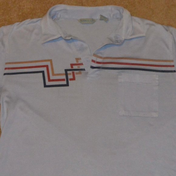 80s Royale Air Mens Vintage Med Blue Short Sleeve Muscle Fit Polo - Picture 4 of 6